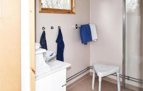 a bathroom with a sink and a shower at Gorgeous Home In Skivarp With Sauna in Skivarp