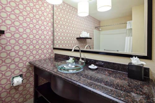 a bathroom with a sink and a mirror at Hotel Vue in Mountain View