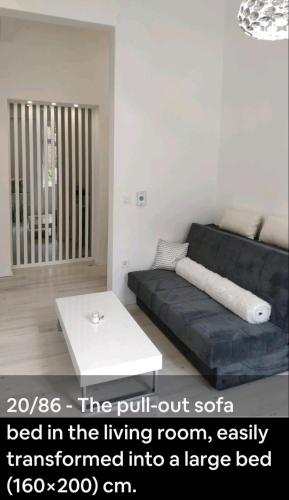 a living room with a couch and a coffee table at Luxurios and historic apartment "Shine" - right on the Main Square in Zagreb