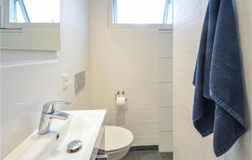 a bathroom with a sink and a toilet at Lovely Home In Struer With Kitchen in Struer