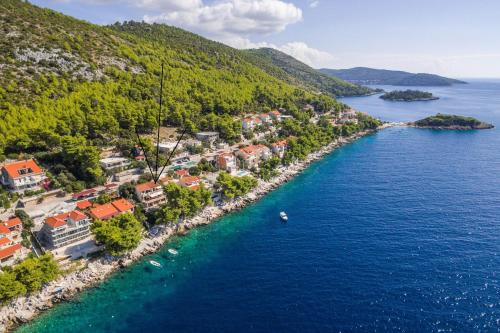 an aerial view of a town on the water at By the Sea Apartment Diana in Prizba