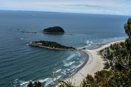 タウランガにあるUp in the Stars B&Bの海の中の島