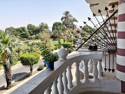 a balcony of a house with plants on it at Luxor hotel Bella Vista Apartments and Hotel in Luxor