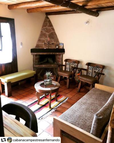 Χώρος καθιστικού στο Cabaña Campestre San Fernando