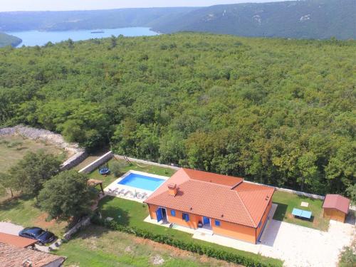 an overhead view of a house with a swimming pool at Holiday Home Ana by Interhome in Trget