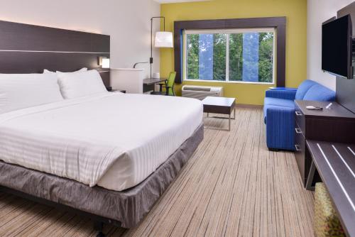 a hotel room with a bed and a tv at Holiday Inn Express - Bethlehem by IHG in Winder