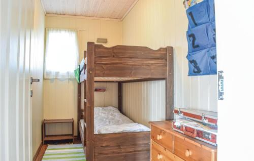 een kleine slaapkamer met een stapelbed en een dressoir bij 5 Bedroom Stunning Home In seral in Åseral