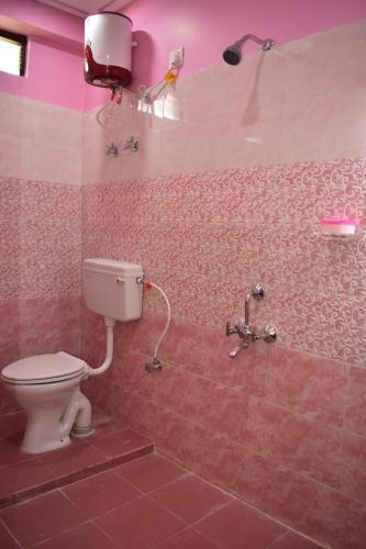 a bathroom with a toilet and a shower at Malakar Home stay in Port Blair