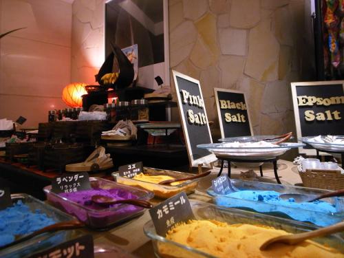 a buffet with different types of food on display at Comfort Hotel Hu in Koshigaya