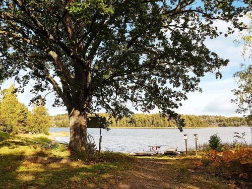 a tree next to a body of water at 6 person holiday home in SORUNDA in Norra Svärdsö