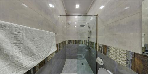 提比里斯的住宿－奧瓦拉百瑞酒店，带淋浴和卫生间的浴室