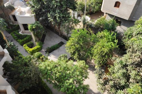 an overhead view of a garden with trees and bushes at El Nakhil Hotel in Luxor