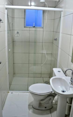 Koupelna v ubytování Ideal Lages Hotel