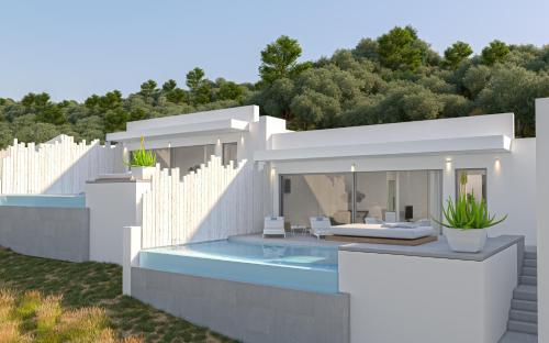 a rendering of a house with a swimming pool at Zante Fiore Suites in Xirokástellon