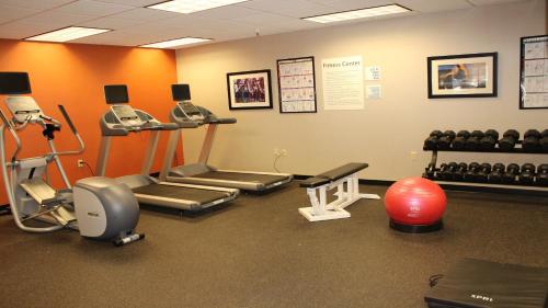 a gym with treadmills and exercise equipment in a room at Holiday Inn Express Mesa Verde-Cortez by IHG in Cortez