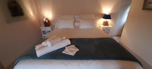 Un pat sau paturi într-o cameră la Aux penates de Toni Beauval