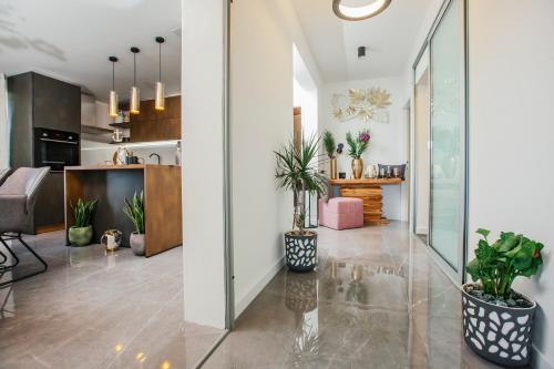 Kuchyň nebo kuchyňský kout v ubytování Apartments Nora