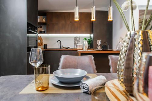 Kuchyň nebo kuchyňský kout v ubytování Apartments Nora