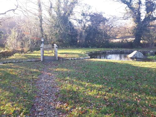 a path leading to a pond in a park at Birchdale House B&B in Rathdrum