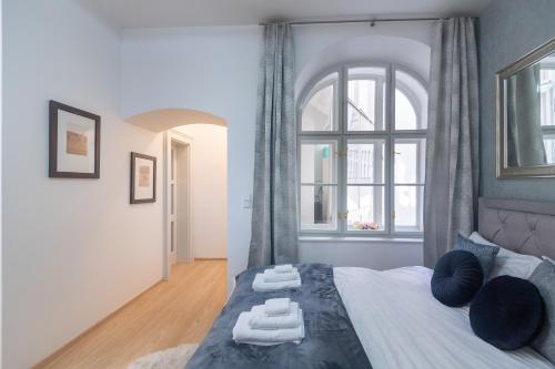 Ένα ή περισσότερα κρεβάτια σε δωμάτιο στο Quiet apartment in the heart of Old Town centre