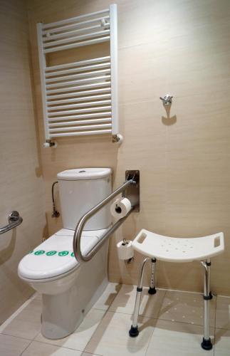 a small bathroom with a toilet and a handicappedption at Doña Lola in Castellón de la Plana