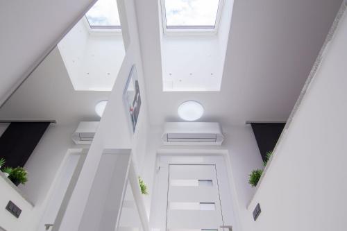 an attic view of a building with skylights at LUXURY VILLA BEGANOVIC-VRH in Vrh