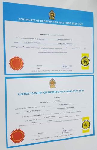Certifikát, hodnocení, plakát nebo jiný dokument vystavený v ubytování Chill House safari resort