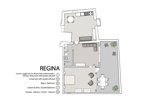 a floor plan of the rgka apartment at B&B re apartments Palazzo Muscati in Molfetta