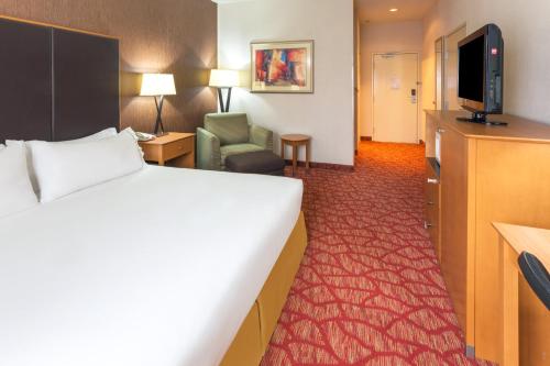 a hotel room with a bed and a television at Holiday Inn Express Grants Pass by IHG in Grants Pass