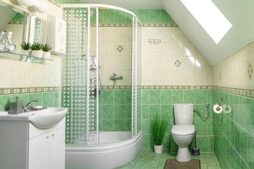 W łazience znajduje się prysznic, toaleta i umywalka. w obiekcie Agroturystyka Krężniczanka w mieście Lublin