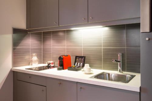 Кухня или мини-кухня в Aparthotel Adagio Basel City
