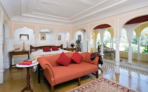 Uma área de estar em Samode Palace
