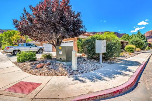 a street with a parking meter on the side of a road at Cottonwoods 57 in Moab