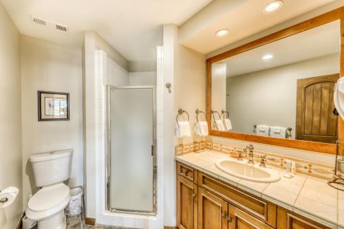 a bathroom with a toilet and a sink at Beautiful Mountain View Condo in Crested Butte