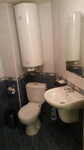 a bathroom with a toilet and a sink at Casa Blanca in Sofia