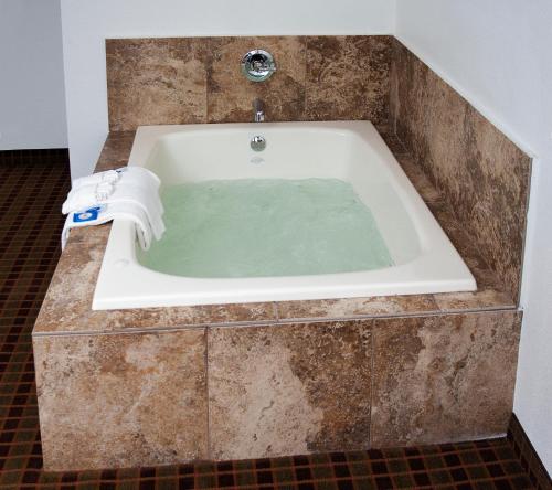 e bagno con vasca e acqua. di Express Inn & Suites a Greenville