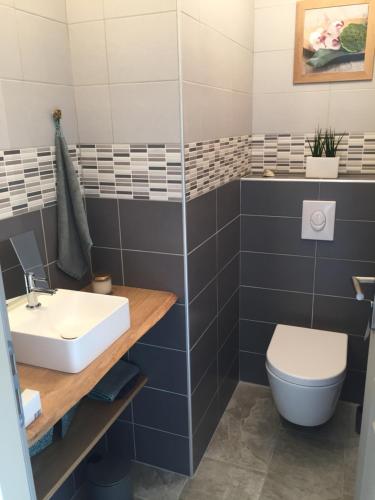 Bilik mandi di Gîte de Gazelle Chambres d'hôte