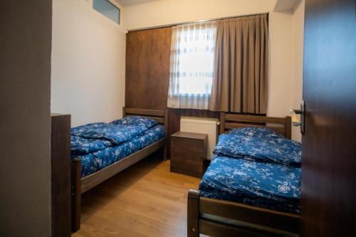 Zimmer mit 2 Betten und einem Fenster in der Unterkunft Apartment in Gudauri in Gudauri