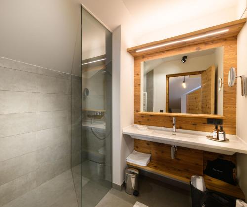 Koupelna v ubytování Hotel Bergzeit