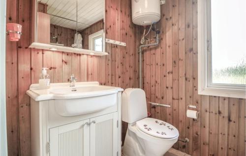 bagno con lavandino bianco e servizi igienici di Stunning Home In Hejls With 3 Bedrooms And Wifi a Hejls