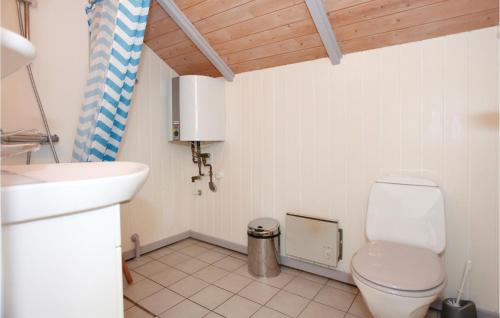 a bathroom with a toilet and a sink at Holiday Home Langesøvej in Rørvig