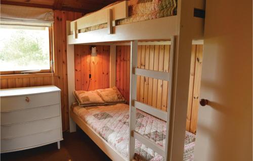 1 dormitorio con 2 literas en una cabaña en Beautiful Home In Ringkbing With Kitchen en Søndervig