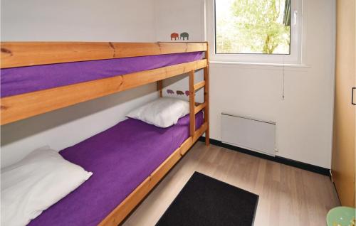 2 beliches num quarto com uma janela em 2 Bedroom Stunning Home In Fars em Hvalpsund