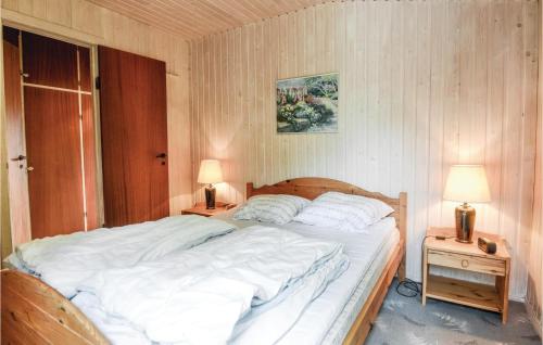 トランにあるStunning Home In Lgstr With 2 Bedrooms And Wifiのベッドルーム(白い大型ベッド、ランプ2つ付)