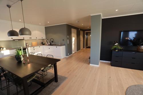 Kjøkken eller kjøkkenkrok på Modern apartment with seaview