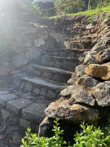 a set of stone stairs on a rocky hill at Pousada Quinta das Nascentes in Petrópolis