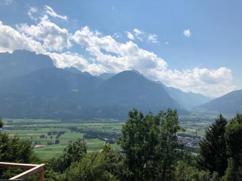 a view of a valley with mountains in the background at Landhaus Osttirol in Iselsberg
