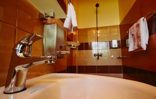 a bathroom sink with a faucet and a shower at Riverfront Gardens in Mjini