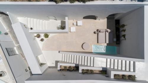 an overhead view of a kitchen in a house at Aesthesis Boutique Villas Fira in Fira