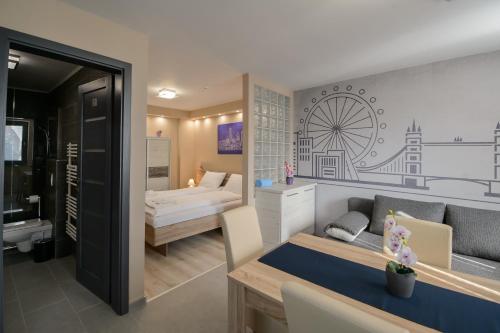 Katil atau katil-katil dalam bilik di HR Apartmanház